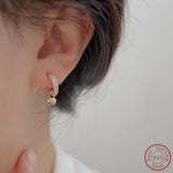 S925 Sterling Silver Heart-shaped Zircon Earrings