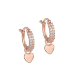 S925 Sterling Silver Heart-shaped Zircon Earrings