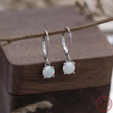925 Silver Opal Earrings for Women - European Style Fashionable Round Earrings