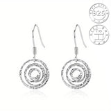 S925 Silver personalized pop round loop earrings Unisex wear
