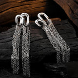 925 Sterling Silver Tassel Chain Earrings for Women