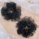 Exaggerated Earrings with Big Flowers, Fairy Bride 925 Silver Needle Earrings