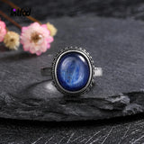 925 Sterling Silver Natural Kyanite Ring Fine Jewelry Labradorite Ring