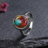925 Sterling Silver Natural Kyanite Ring Fine Jewelry Labradorite Ring