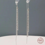 925 Silver Full of Stars Tassel Earrings for Women