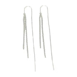 925 Silver Full of Stars Tassel Earrings for Women