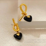 925 Silver Heart Asymmetrical Earrings For Women