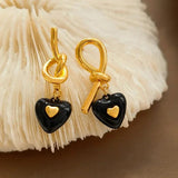 925 Silver Heart Asymmetrical Earrings For Women