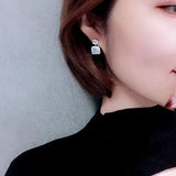 AAAAA Zircon Dangle Earring 925 Silver Drop Earrings