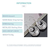 925 Silver Water Drop Zircon Earrings Wedding Jewelry