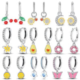 925 Silver Travel Magic Eye Hoop Earrings CZ Earing Jewelry