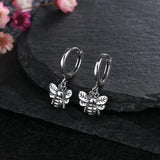 925 Silver Bee Hoop Earrings Vintage Style Drop Earring Women's Party Gift
