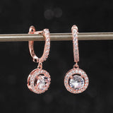Zircon Dangle Earrings 925 Silver Women Bridal Gift