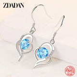 925 Silver Crystal Earrings Lady Party Jewelry