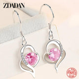 925 Silver Crystal Earrings Lady Party Jewelry