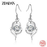 925 Silver Crystal Earrings Lady Party Jewelry