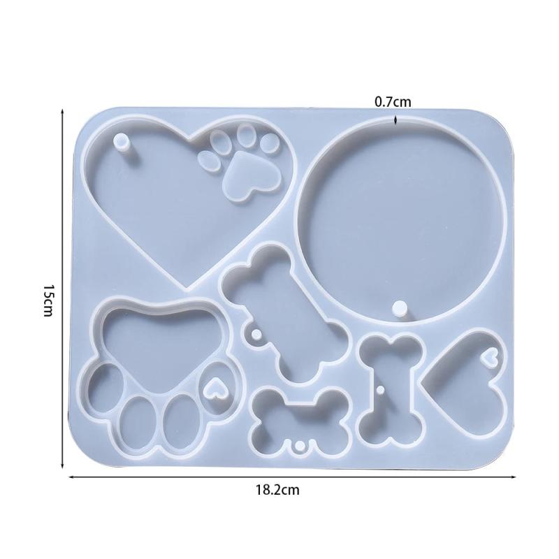 Dog Tag Bone Keychain Silicone Mould for DIY Epoxy Resin Crafts