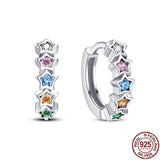 Dream Catcher Feather Earrings 925 Sterling Silver Zircon Stud Earring