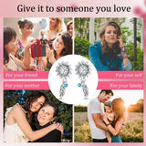 Dream Catcher Feather Earrings 925 Sterling Silver Zircon Stud Earring