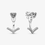 925 Silver Pave Daisy Flower Stud Earrings Crescent Moon & Stars Hoop