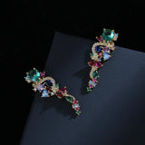 925 Silver Zircon Flowers Earrings for Bride Wedding Dress