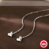 925 Silver Long Tassel Heart Drop Earring Women Earrings