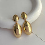 Bilandi 925 Silver Oval Metal Dangle Earrings