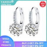 Tibetan Silver Drop Earrings Round Cubic Zircon Vintage Charm Jewelry