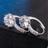 Tibetan Silver Drop Earrings Round Cubic Zircon Vintage Charm Jewelry