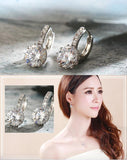 Tibetan Silver Drop Earrings Round Cubic Zircon Vintage Charm Jewelry