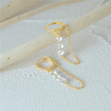 Sterling Silver Chain Zircon Tassel Drop Earrings for Women