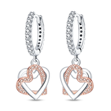 925 Silver Bee Flowers Glitter Earrings for Wedding Engagement