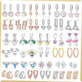 925 Silver Bee Flowers Glitter Earrings for Wedding Engagement