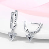 925 Silver Bee Flowers Glitter Earrings for Wedding Engagement
