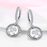 925 Silver Bee Flowers Glitter Earrings for Wedding Engagement