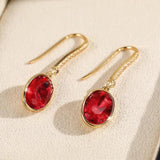 Cellacity Silver 925 Drop Earrings with Ruby Zircon Gemstone