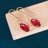 Cellacity Silver 925 Drop Earrings with Ruby Zircon Gemstone
