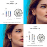 Sterling Silver Colorful CZ Hoop Earrings for Women