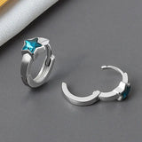 925 Silver Stones Stars Earrings Vintage Retro Party Accessory