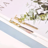 925 Silver Rainbow Crystal Drop Dangle Earrings Women