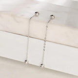 925 Silver Ball Chain Drop Earrings for Women