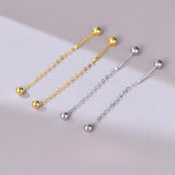 925 Silver Ball Chain Drop Earrings for Women
