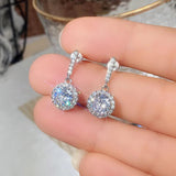 Moissanite Drop Earrings 925 Silver Women Bridal Wedding Earing