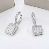925 Silver Diamond Zircon Sparkle Women's Earrings Party Jewelry