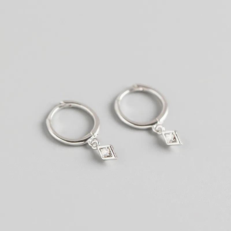 925 Silver Drop Earrings Round Zircon Party Jewelry Gift