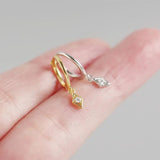 925 Silver Drop Earrings Round Zircon Party Jewelry Gift