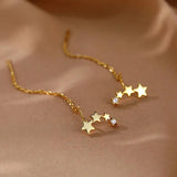 925 Silver Star Earrings Ear Studs for Women Wedding Party