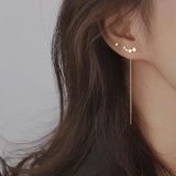 925 Silver Star Earrings Ear Studs for Women Wedding Party