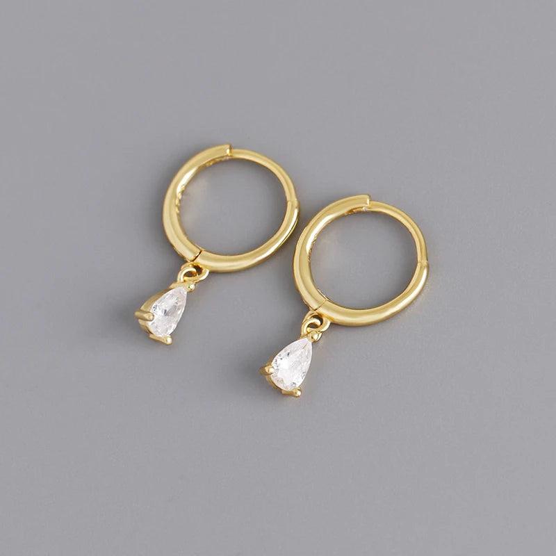 925 Silver Geometric Zircon Dangle Earrings for Women