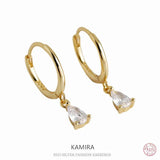 925 Silver Geometric Zircon Dangle Earrings for Women